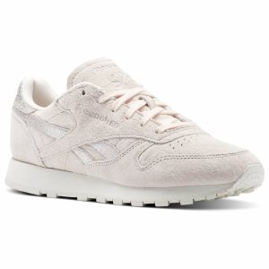 Reebok Classic Leather Shimmer Turnschuhe Damen - Rosa/Silber - DE 492-UDJ